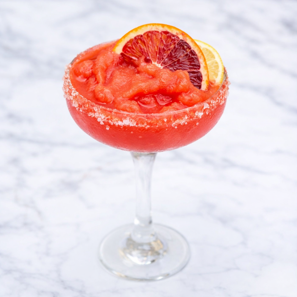Frozen blood orange margarita