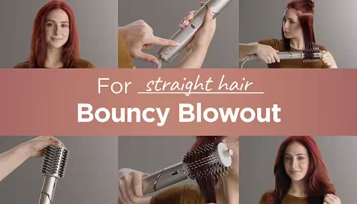 Bouncy Blowout for Straight Hair