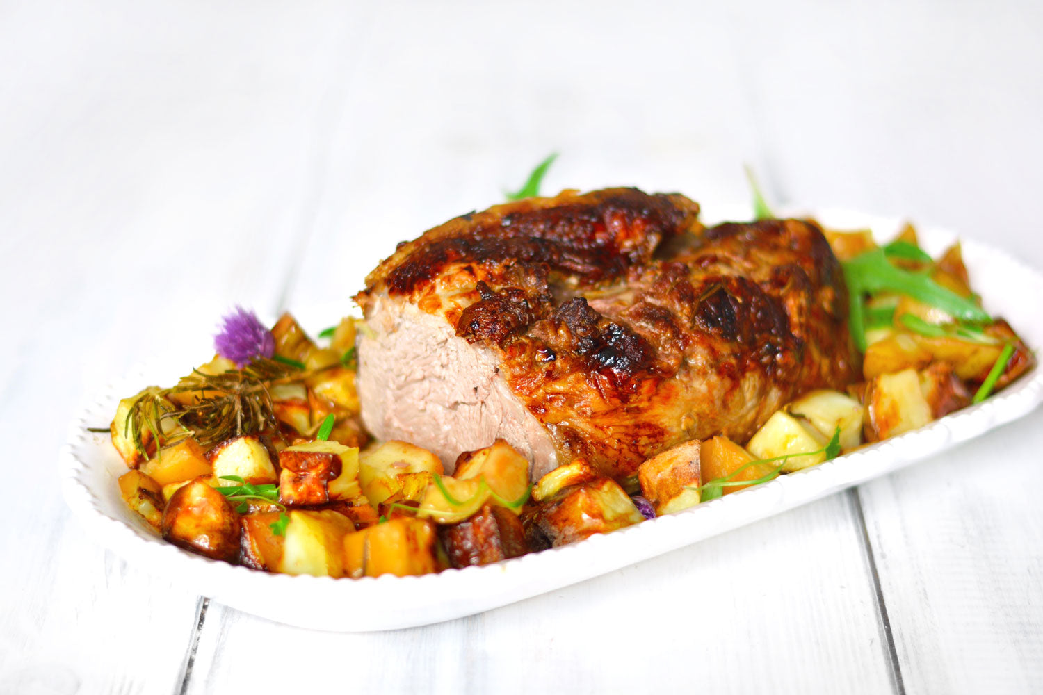 Butterflied Leg of Lamb with Parmentier Roasting Potatoes