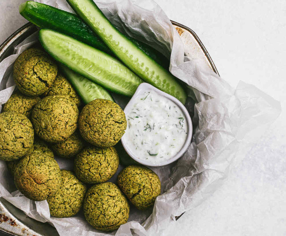Herby Falafels with Tzatziki