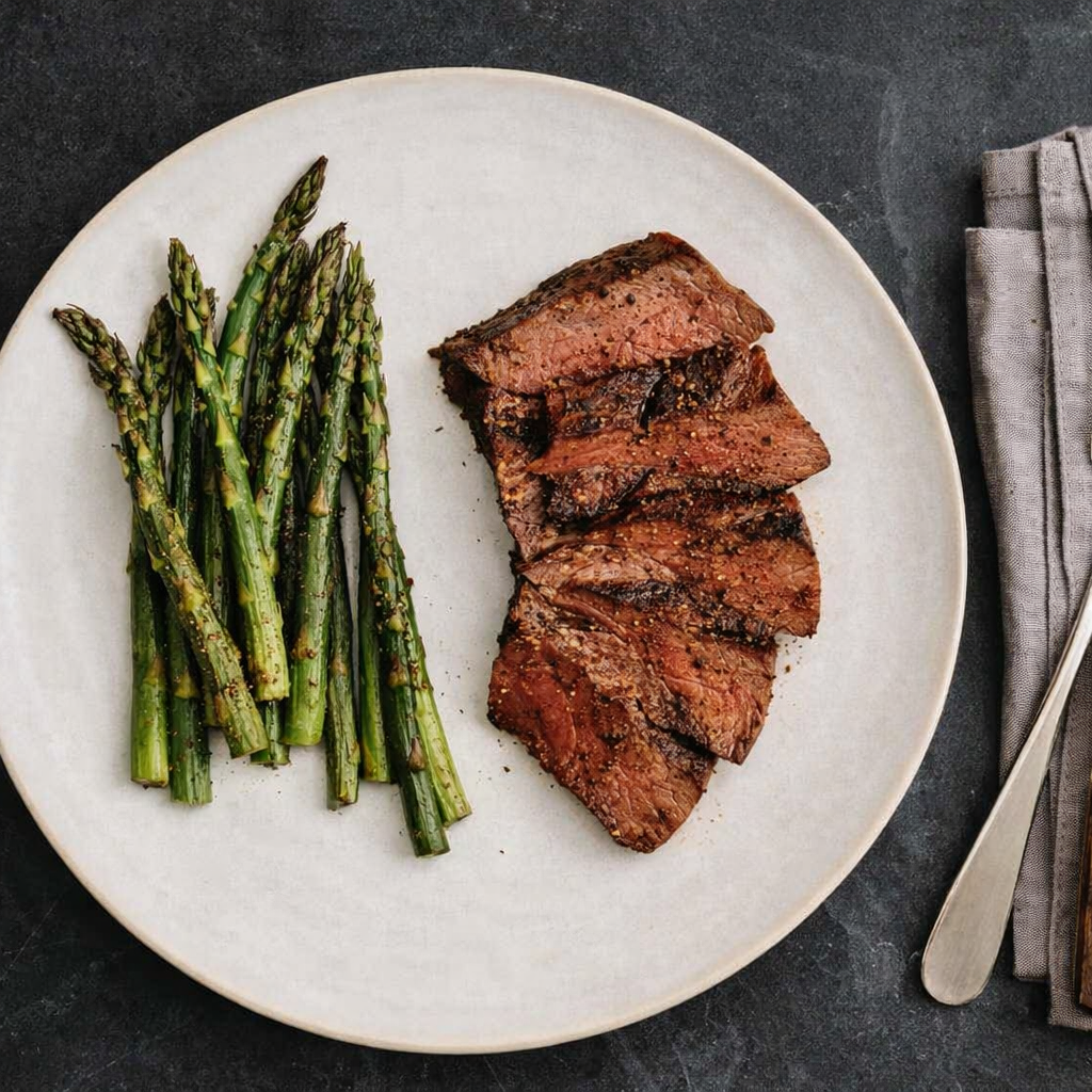 Grilled Sirloin Steak & Asparagus