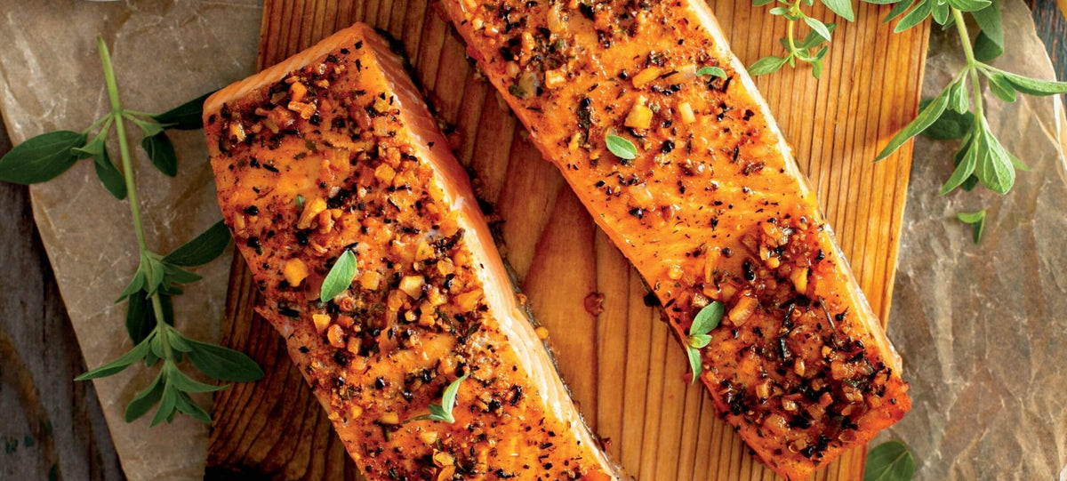Lemon Cajun-Spiced Salmon with Asparagus & Mushroom