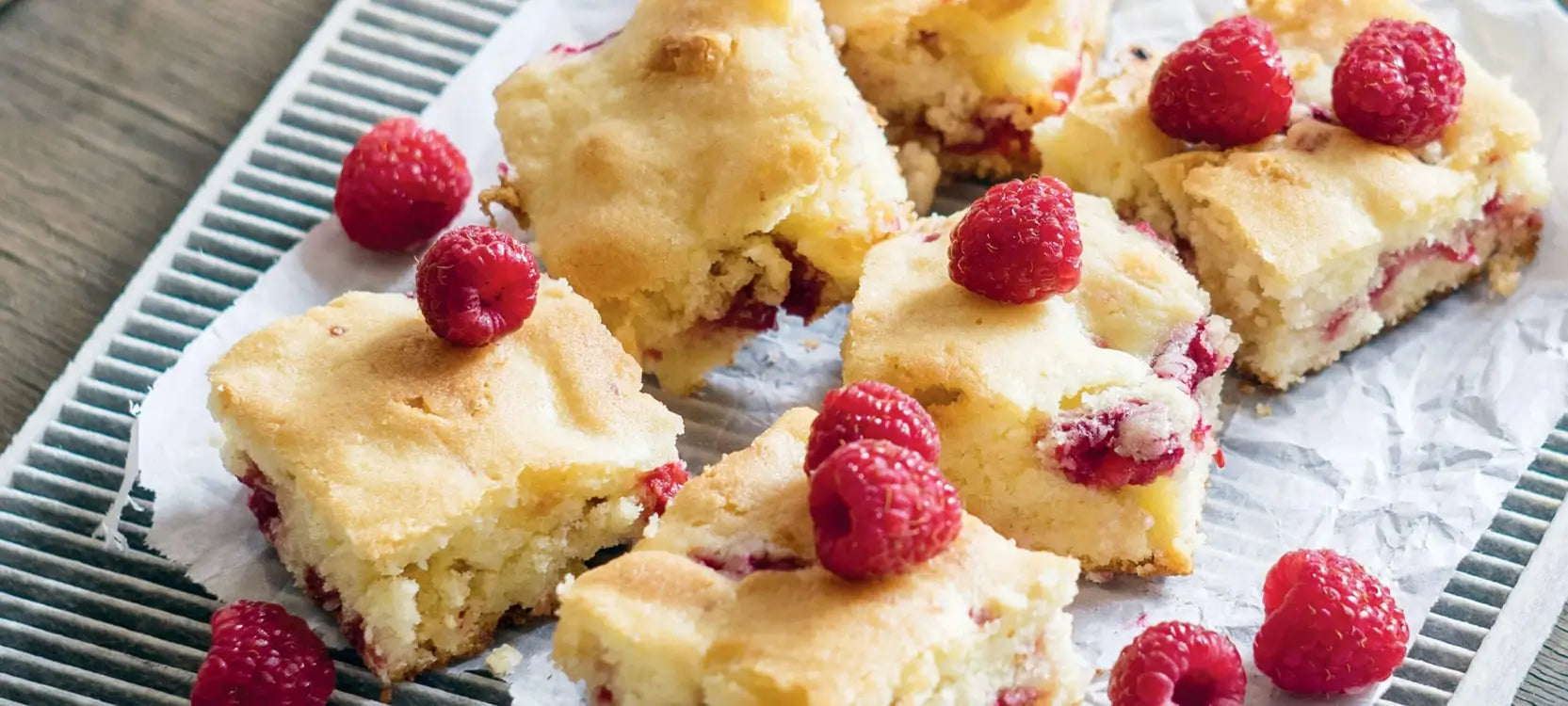Raspberry White Chocolate Blondies