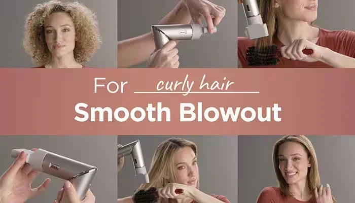 Smooth Blowout for Curly Hair