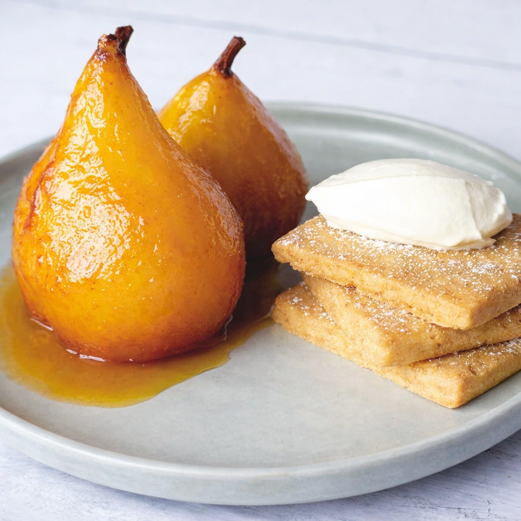 Roasted Pears & Shortbread