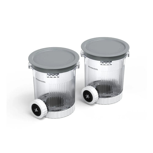 2 x CREAMi® Swirl 470ml Tubs with nozzles and storage lids